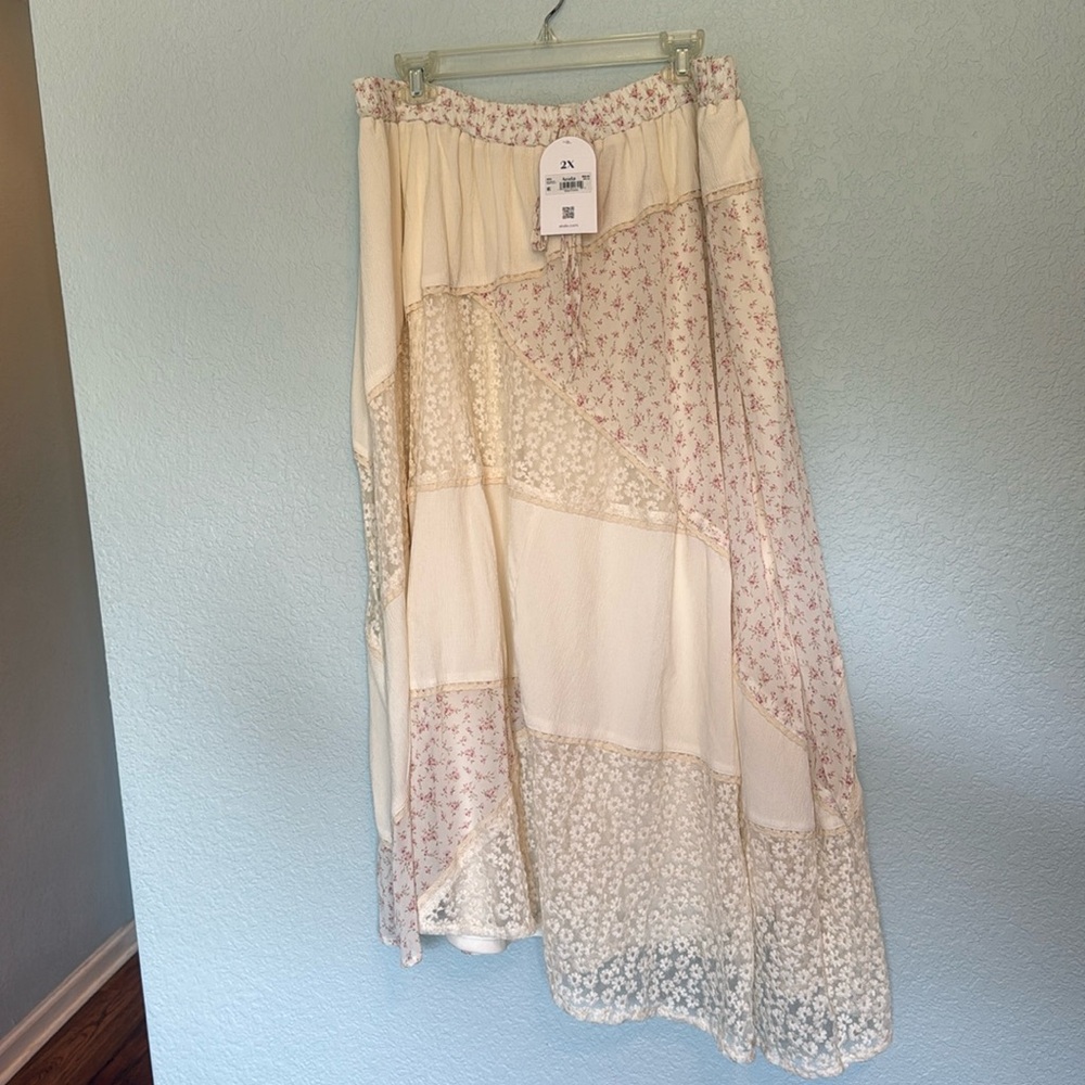 Arula Patchwork Asymmetrical Skirt